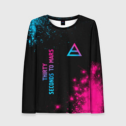 Лонгслив женский Thirty Seconds to Mars Neon Gradient, цвет: 3D-принт