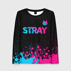 Женский лонгслив Stray - neon gradient logo