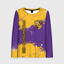 Лонгслив женский PORSCHE- LAKERS COLORS, цвет: 3D-принт