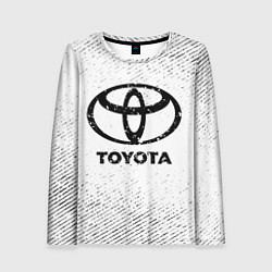 Лонгслив женский Toyota с потертостями на светлом фоне, цвет: 3D-принт