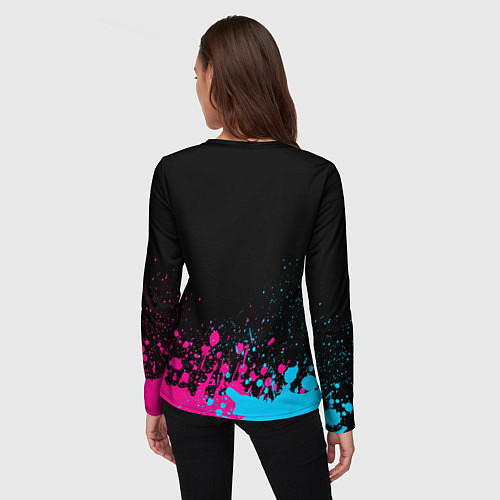 Женский лонгслив Valencia - neon gradient: символ сверху / 3D-принт – фото 4