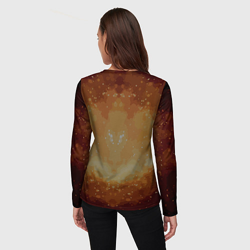Женский лонгслив Космонавт в пылающем космосе / 3D-принт – фото 4