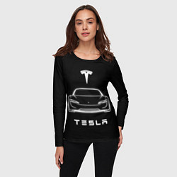Лонгслив женский Tesla white light, цвет: 3D-принт — фото 2