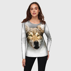 Лонгслив женский Волк: зима, цвет: 3D-принт — фото 2