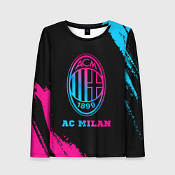 Лонгслив женский AC Milan - neon gradient, цвет: 3D-принт