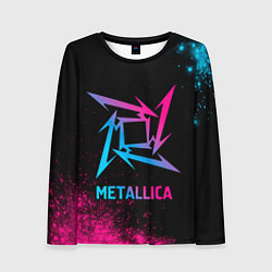 Лонгслив женский Metallica - neon gradient, цвет: 3D-принт