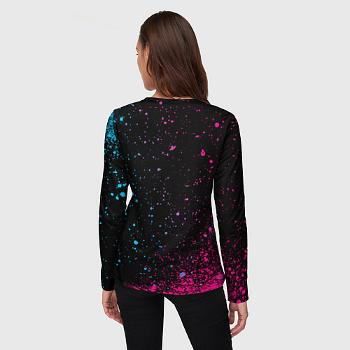 Женский лонгслив Free Fire - neon gradient / 3D-принт – фото 4