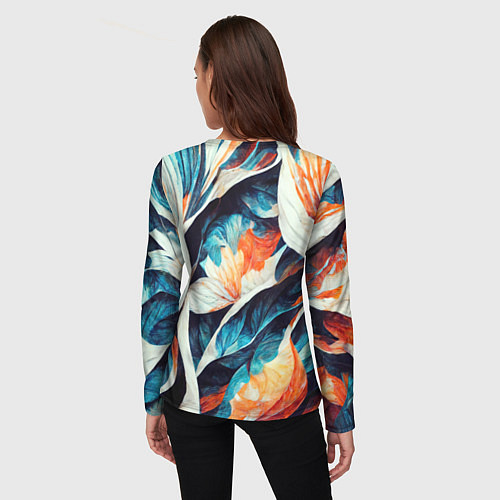 Женский лонгслив Красочная листья - абстракция / 3D-принт – фото 4
