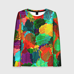 Лонгслив женский Colored leaves, цвет: 3D-принт