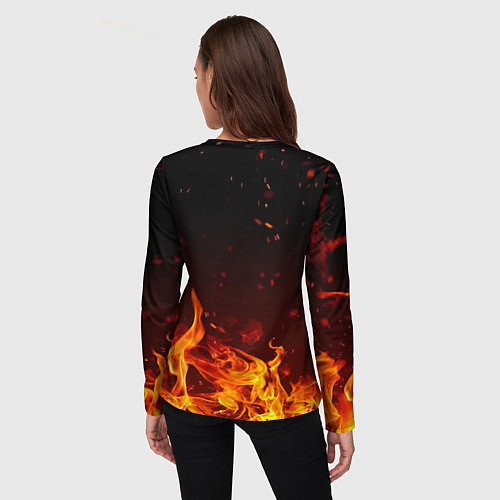 Женский лонгслив ИП МАН - в огне / 3D-принт – фото 4