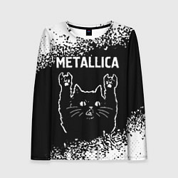 Лонгслив женский Группа Metallica и рок кот, цвет: 3D-принт