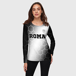 Лонгслив женский Roma sport на светлом фоне: символ сверху, цвет: 3D-принт — фото 2