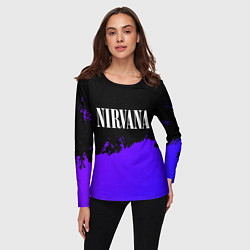 Лонгслив женский Nirvana purple grunge, цвет: 3D-принт — фото 2