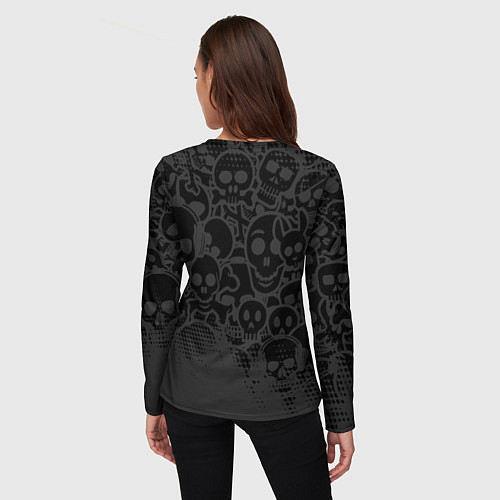 Женский лонгслив Pantera метал - черепа / 3D-принт – фото 4