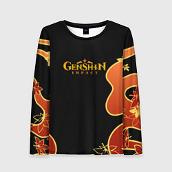 Лонгслив женский Кимоно Кадзухи - осенняя листва, цвет: 3D-принт