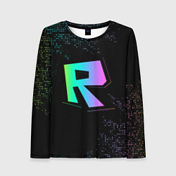Женский лонгслив Roblox logo neon