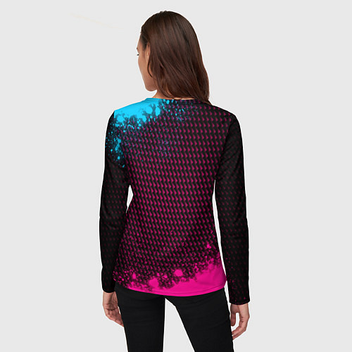 Женский лонгслив Volkswagen - neon gradient / 3D-принт – фото 4