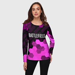 Лонгслив женский Battlefield pro gaming: символ сверху, цвет: 3D-принт — фото 2
