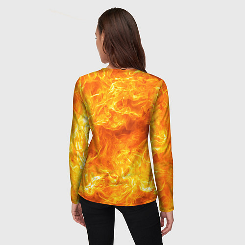 Женский лонгслив Бушующий огонь / 3D-принт – фото 4