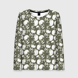 Женский лонгслив Череп гранж