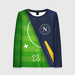 Лонгслив женский Napoli football field, цвет: 3D-принт