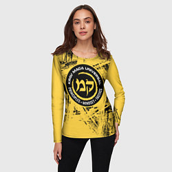 Лонгслив женский Krav maga national wrestling emblem, цвет: 3D-принт — фото 2
