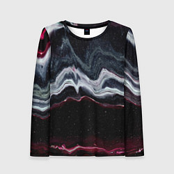 Лонгслив женский Волнообразные следы белого и красного песка, цвет: 3D-принт
