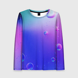 Лонгслив женский Радужные мыльные пузыри, цвет: 3D-принт