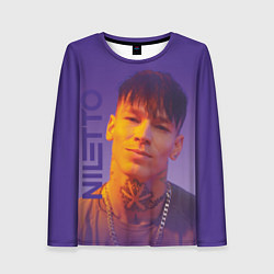 Лонгслив женский Niletto на фиолетовом фоне, цвет: 3D-принт