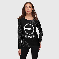 Лонгслив женский Opel speed на темном фоне со следами шин, цвет: 3D-принт — фото 2