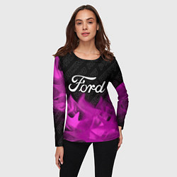 Лонгслив женский Ford pro racing: символ сверху, цвет: 3D-принт — фото 2