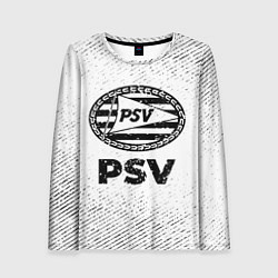 Лонгслив женский PSV с потертостями на светлом фоне, цвет: 3D-принт