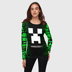 Лонгслив женский Minecraft - green creeper, цвет: 3D-принт — фото 2