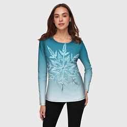 Лонгслив женский Резная снежинка, цвет: 3D-принт — фото 2
