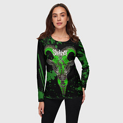 Лонгслив женский Slipknot зеленый козел, цвет: 3D-принт — фото 2