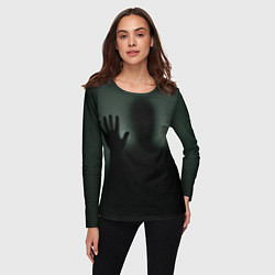 Лонгслив женский Хэллоуин - тень призрака, цвет: 3D-принт — фото 2