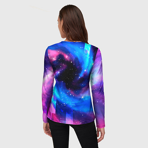 Женский лонгслив Pink Floyd неоновый космос / 3D-принт – фото 4