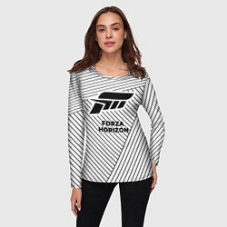 Лонгслив женский Символ Forza Horizon на светлом фоне с полосами, цвет: 3D-принт — фото 2