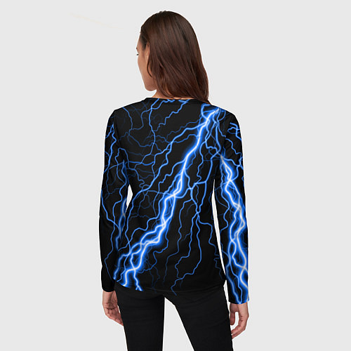 Женский лонгслив Радужные друзья Синий молния / 3D-принт – фото 4