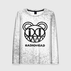 Женский лонгслив Radiohead с потертостями на светлом фоне