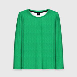 Лонгслив женский Зеленый вязаный свитер, цвет: 3D-принт