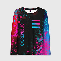 Лонгслив женский OneRepublic - neon gradient: надпись, символ, цвет: 3D-принт