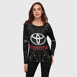 Лонгслив женский Тойота, эмблема, автомобильная тема, цвет: 3D-принт — фото 2