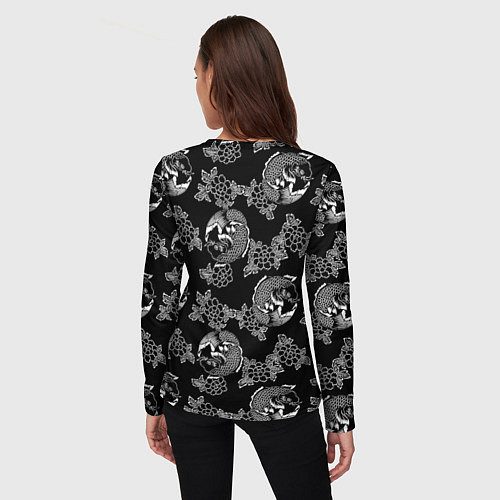 Женский лонгслив Гейша - кошка / 3D-принт – фото 4