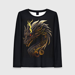 Лонгслив женский Китайский дракон - ирезуми, цвет: 3D-принт