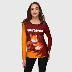 Лонгслив женский Виктория осенняя лисичка, цвет: 3D-принт — фото 2