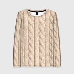 Лонгслив женский Светлый вязаный свитер, цвет: 3D-принт