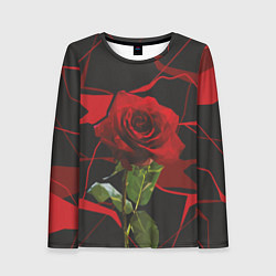 Лонгслив женский Одинокая красная роза, цвет: 3D-принт