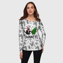 Лонгслив женский What-котик: новогодний, цвет: 3D-принт — фото 2