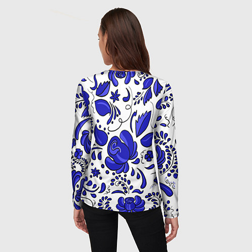 Женский лонгслив Гжель / 3D-принт – фото 4